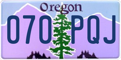OR license plate 070PQJ