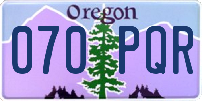 OR license plate 070PQR