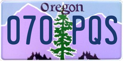 OR license plate 070PQS