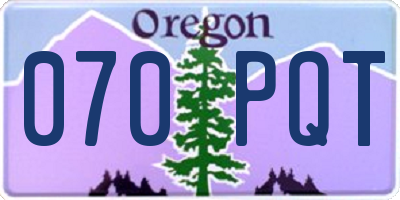 OR license plate 070PQT