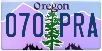 OR license plate 070PRA