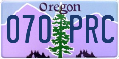 OR license plate 070PRC