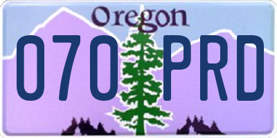 OR license plate 070PRD