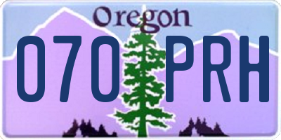 OR license plate 070PRH