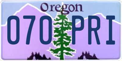 OR license plate 070PRI
