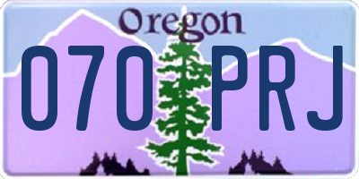 OR license plate 070PRJ
