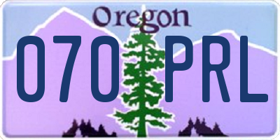 OR license plate 070PRL