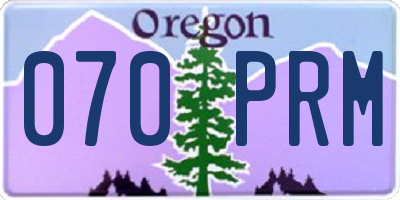 OR license plate 070PRM