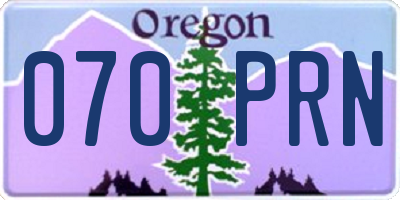 OR license plate 070PRN