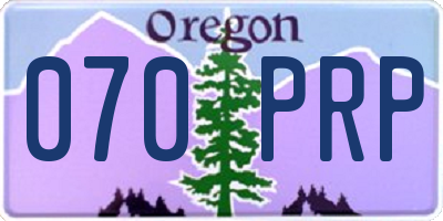 OR license plate 070PRP