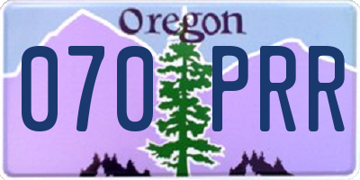OR license plate 070PRR