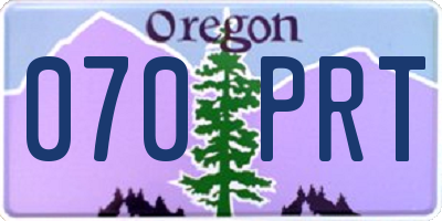 OR license plate 070PRT