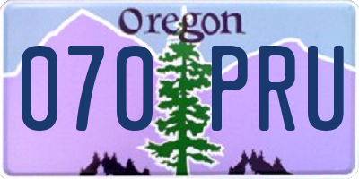 OR license plate 070PRU