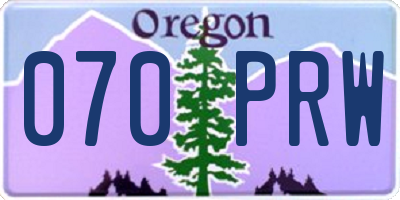 OR license plate 070PRW