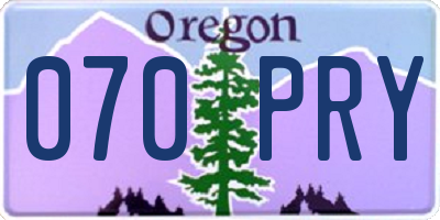 OR license plate 070PRY