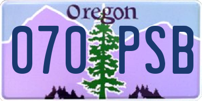 OR license plate 070PSB