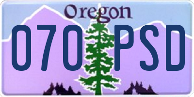 OR license plate 070PSD