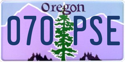 OR license plate 070PSE