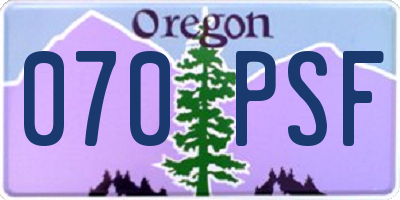 OR license plate 070PSF