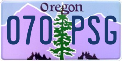 OR license plate 070PSG