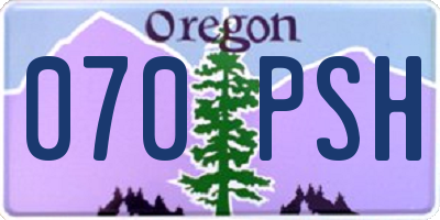 OR license plate 070PSH