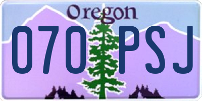 OR license plate 070PSJ