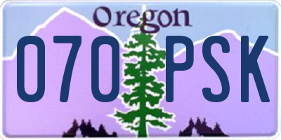 OR license plate 070PSK