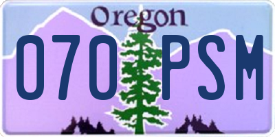 OR license plate 070PSM