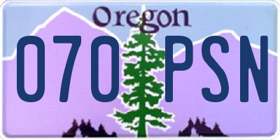 OR license plate 070PSN