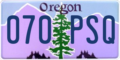 OR license plate 070PSQ
