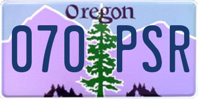 OR license plate 070PSR