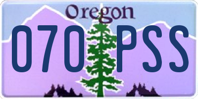 OR license plate 070PSS