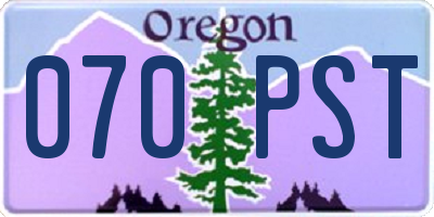 OR license plate 070PST