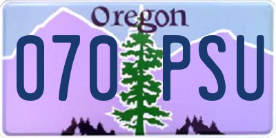 OR license plate 070PSU