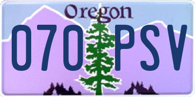 OR license plate 070PSV