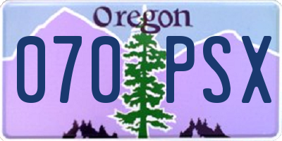 OR license plate 070PSX