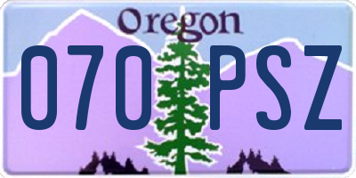 OR license plate 070PSZ
