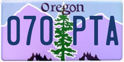 OR license plate 070PTA