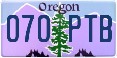 OR license plate 070PTB