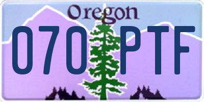 OR license plate 070PTF