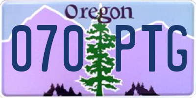 OR license plate 070PTG