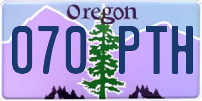 OR license plate 070PTH