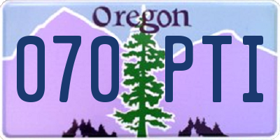 OR license plate 070PTI