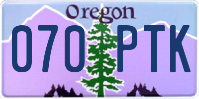 OR license plate 070PTK