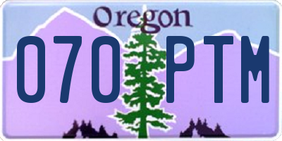 OR license plate 070PTM