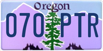 OR license plate 070PTR