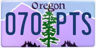 OR license plate 070PTS