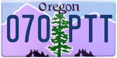 OR license plate 070PTT