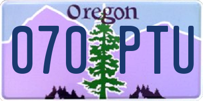 OR license plate 070PTU