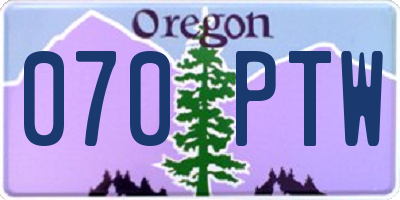 OR license plate 070PTW